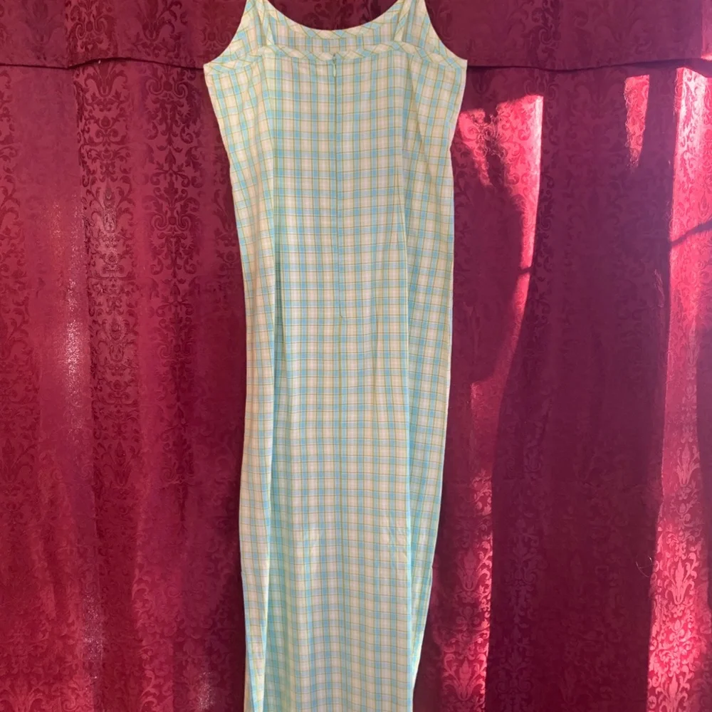 Frenchi Women's Sundress in Blue & Green Plaid - Picture 3 of 8